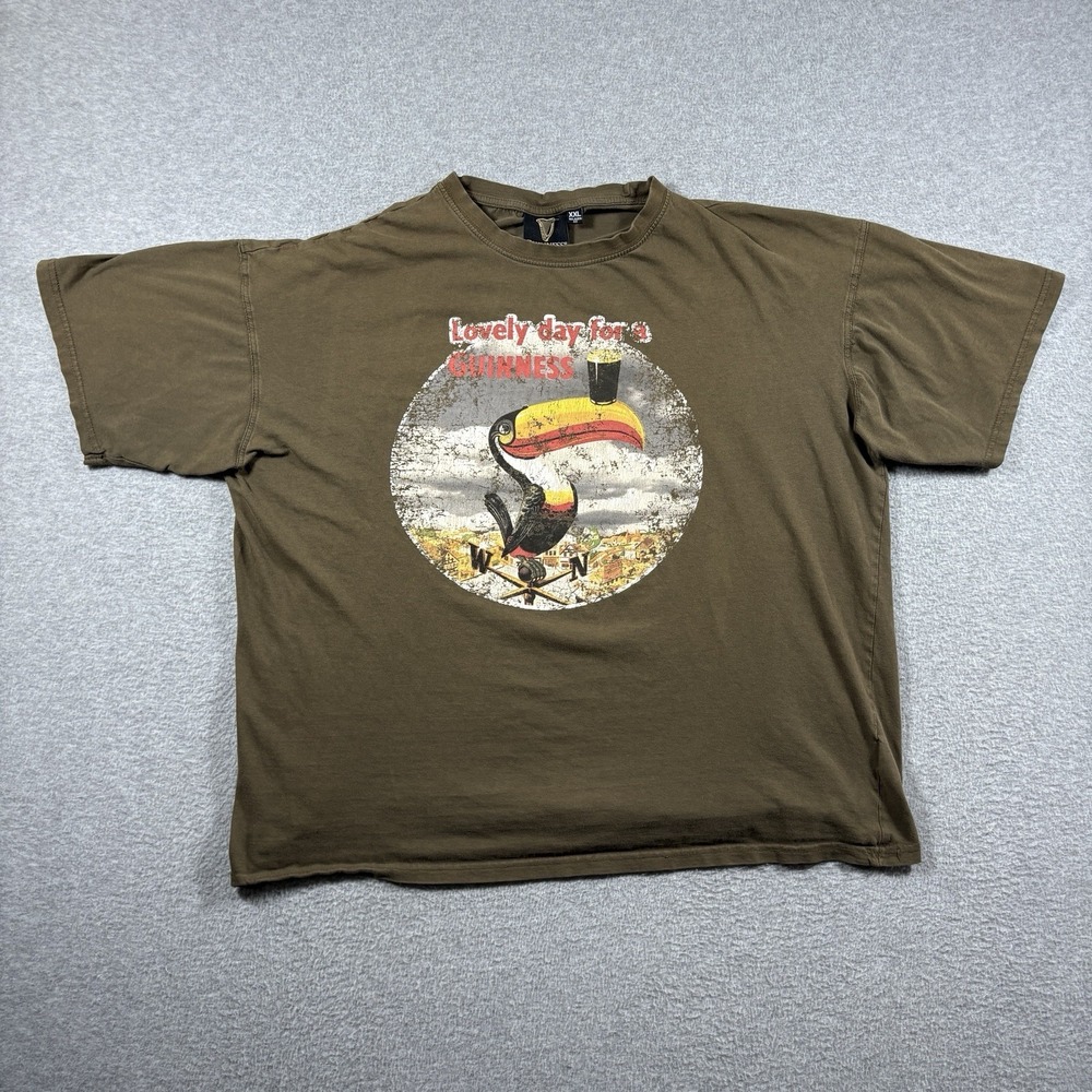 Guinness Shirt XXL Brown Toucan Lovely Day For A Guinness Beer Graphic⁠ Y2K